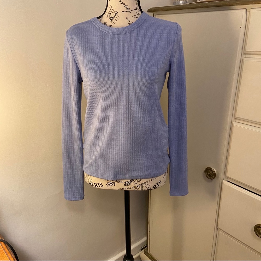 Lavender Ribbed Long Sleeve Top